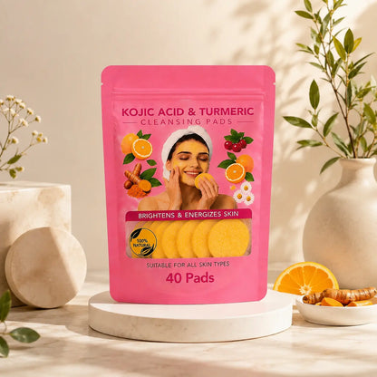 Vivamu™ Kojik Asit & Zerdeçal Yüz Temizleme Pedi – 40 Adet